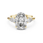 The Seraphina 2.50 Ct. T.W. Oval and Pear Three-Stone Diamond Ring in 14K Gold — Certified — Handcrafted