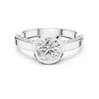 The Clara 1 Ct. Round Bezel-Set Diamond Ring in 14K Gold — Certified Solitaire — Handcrafted