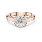 The Clara 1 Ct. Round Bezel-Set Diamond Ring in 14K Gold — Certified Solitaire — Handcrafted