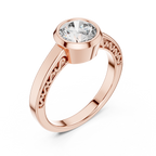 The Clara 1 Ct. Round Bezel-Set Diamond Ring in 14K Gold — Certified Solitaire — Handcrafted