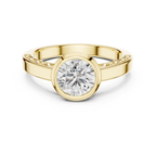 The Clara 1 Ct. Round Bezel-Set Diamond Ring in 14K Gold — Certified Solitaire — Handcrafted