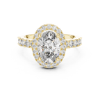 The Victoria 2 Ct. Oval Diamond Halo Engagement Ring in 14K Gold —Certified Solitaire — Handcrafted