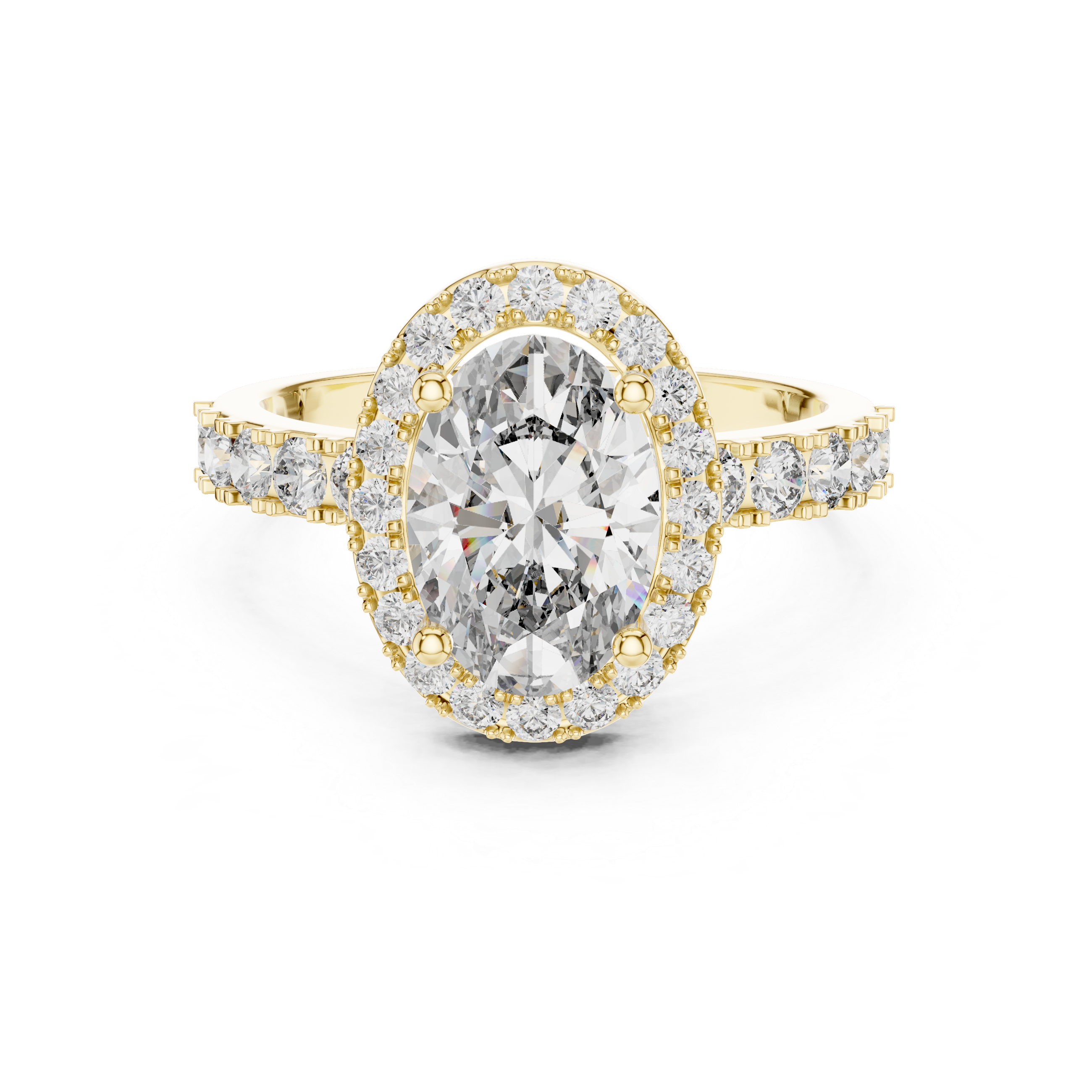 The Victoria 2 Ct. Oval Diamond Halo Engagement Ring in 14K Gold —Certified Solitaire — Handcrafted