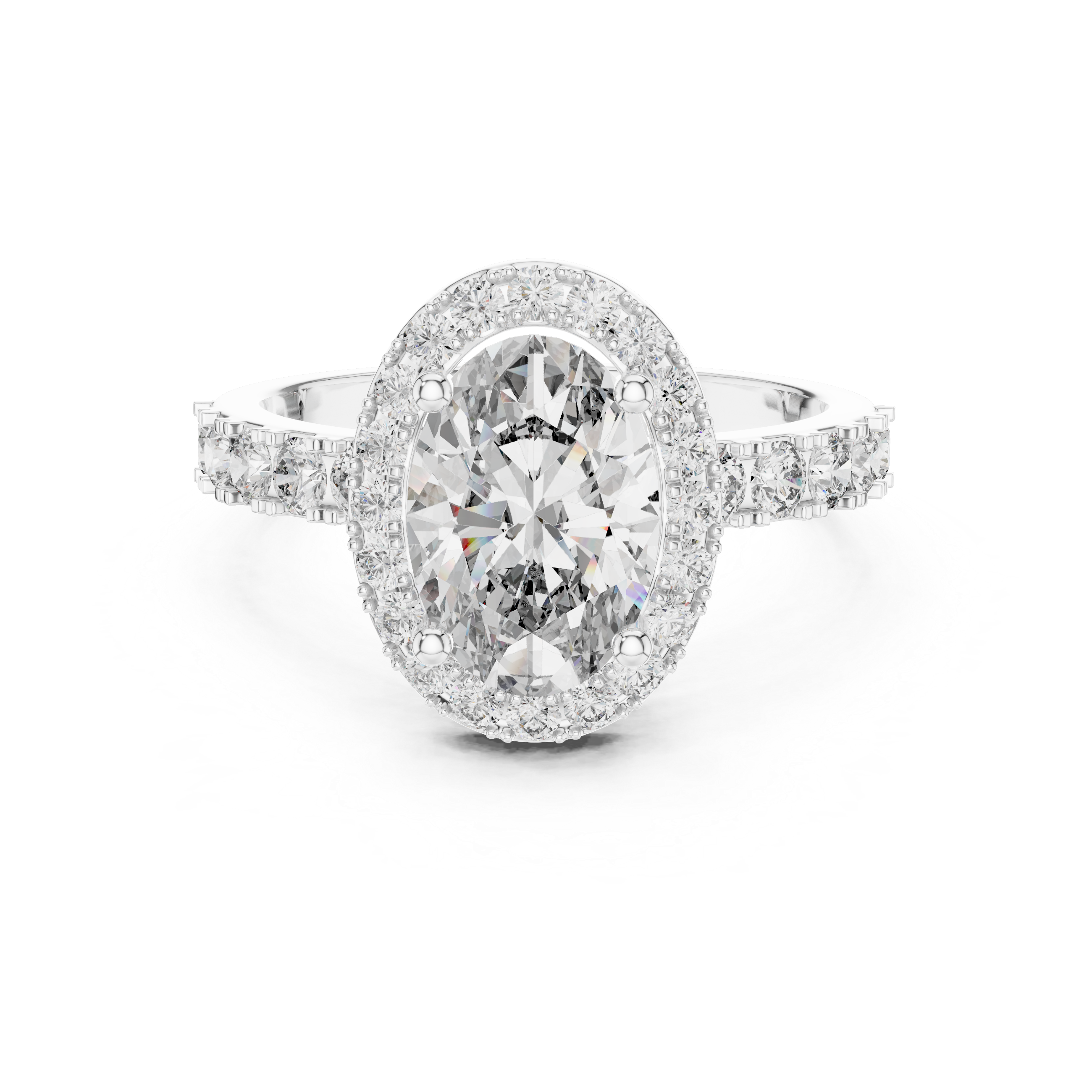 The Victoria 2 Ct. Oval Diamond Halo Engagement Ring in 14K Gold —Certified Solitaire — Handcrafted