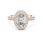 The Victoria 2 Ct. Oval Diamond Halo Engagement Ring in 14K Gold —Certified Solitaire — Handcrafted