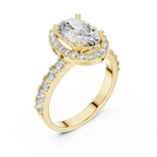 The Victoria 2 Ct. Oval Diamond Halo Engagement Ring in 14K Gold —Certified Solitaire — Handcrafted