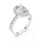 The Victoria 2 Ct. Oval Diamond Halo Engagement Ring in 14K Gold —Certified Solitaire — Handcrafted
