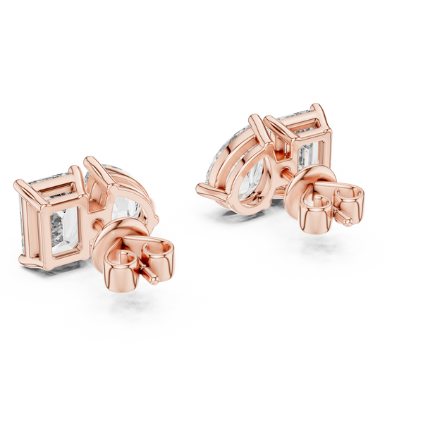 The Amara 2.00 Ct. T.W. Toi et Moi Diamond Earrings — Certified — Handcrafted