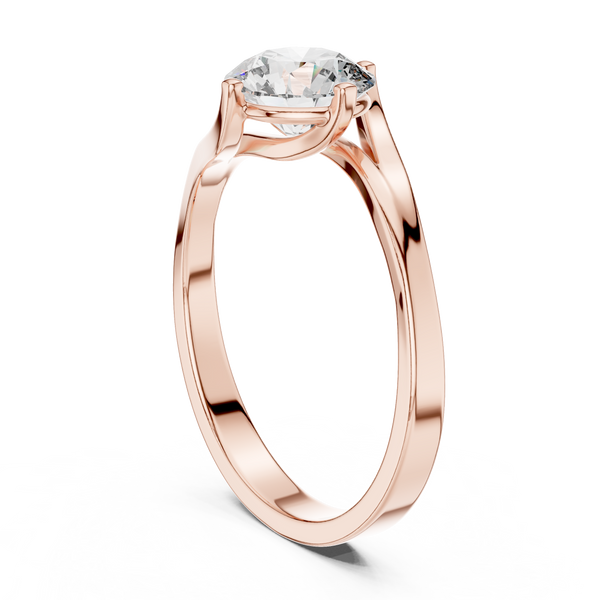 The Celeste 1.00 Ct. Round Brilliant Cut Solitaire Diamond Ring in 14K Gold — Certified — Handcrafted