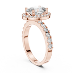 2 Ct. Oval Diamond Halo Engagement Ring in 14K Gold —Certified Solitaire — Handcrafted