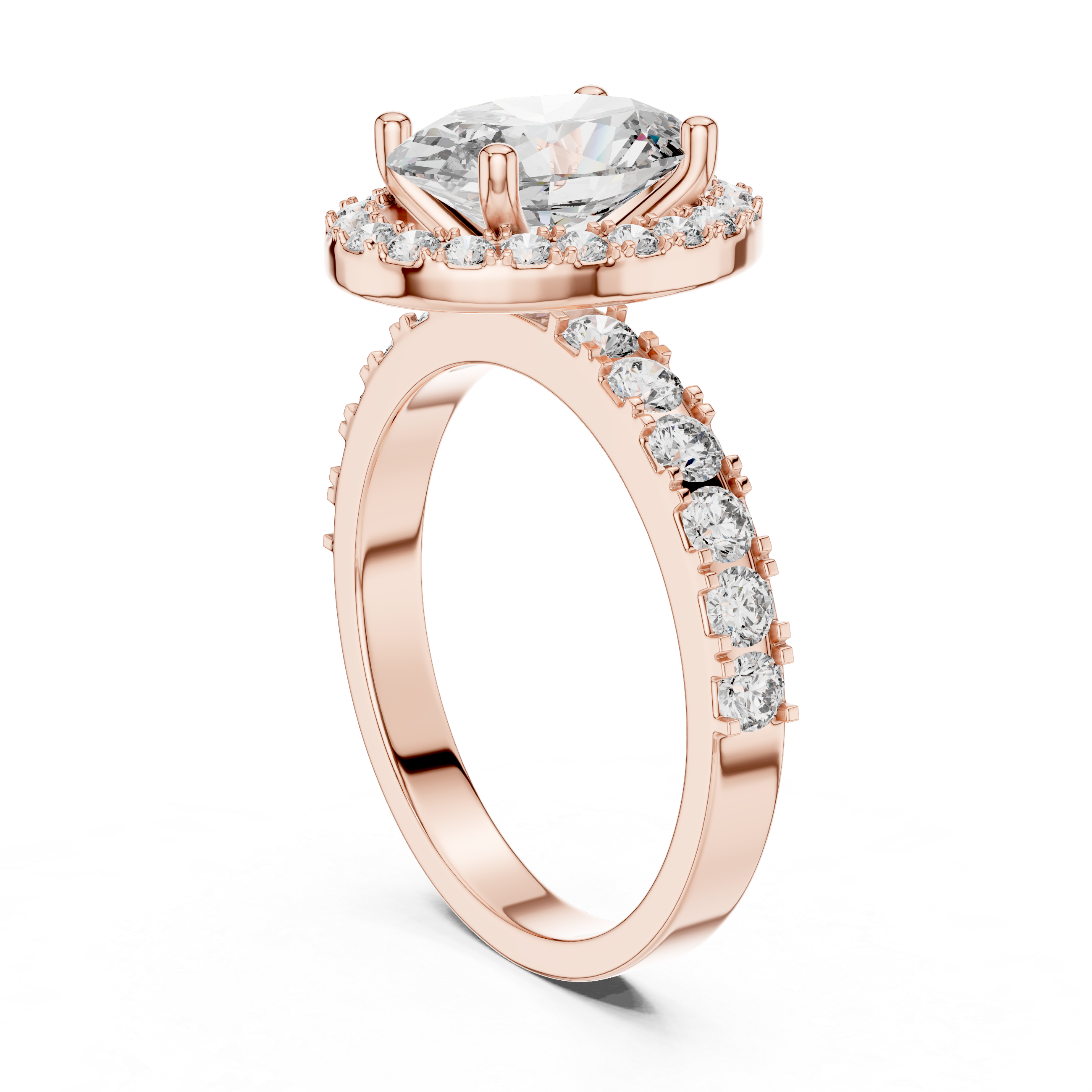 2 Ct. Oval Diamond Halo Engagement Ring in 14K Gold —Certified Solitaire — Handcrafted