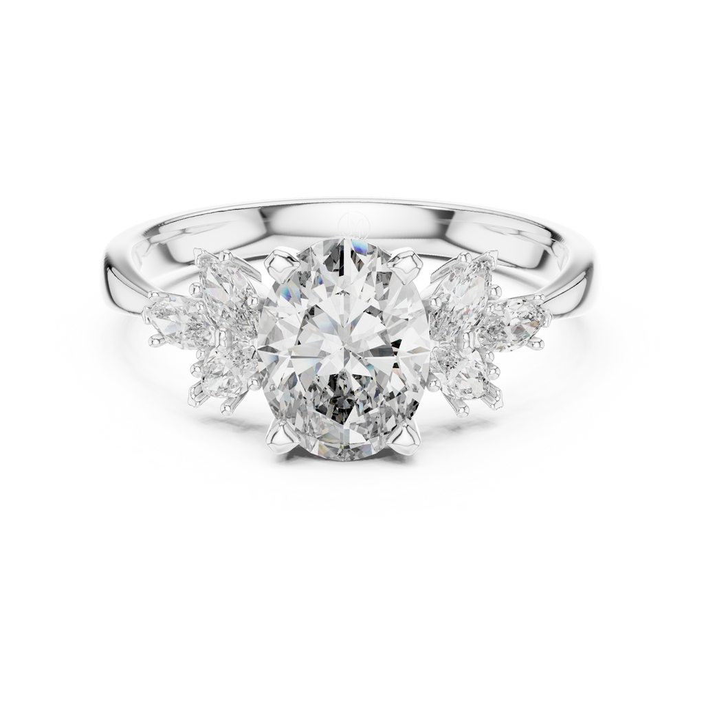The Avery 2.50 Ct. T.W. Oval and Marquise Three-Stone Diamond Ring — Certified — Handcrafted