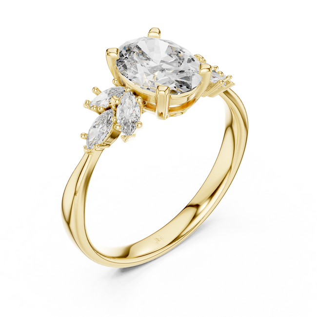 The Avery 2.50 Ct. T.W. Oval and Marquise Three-Stone Diamond Ring — Certified — Handcrafted Main Image