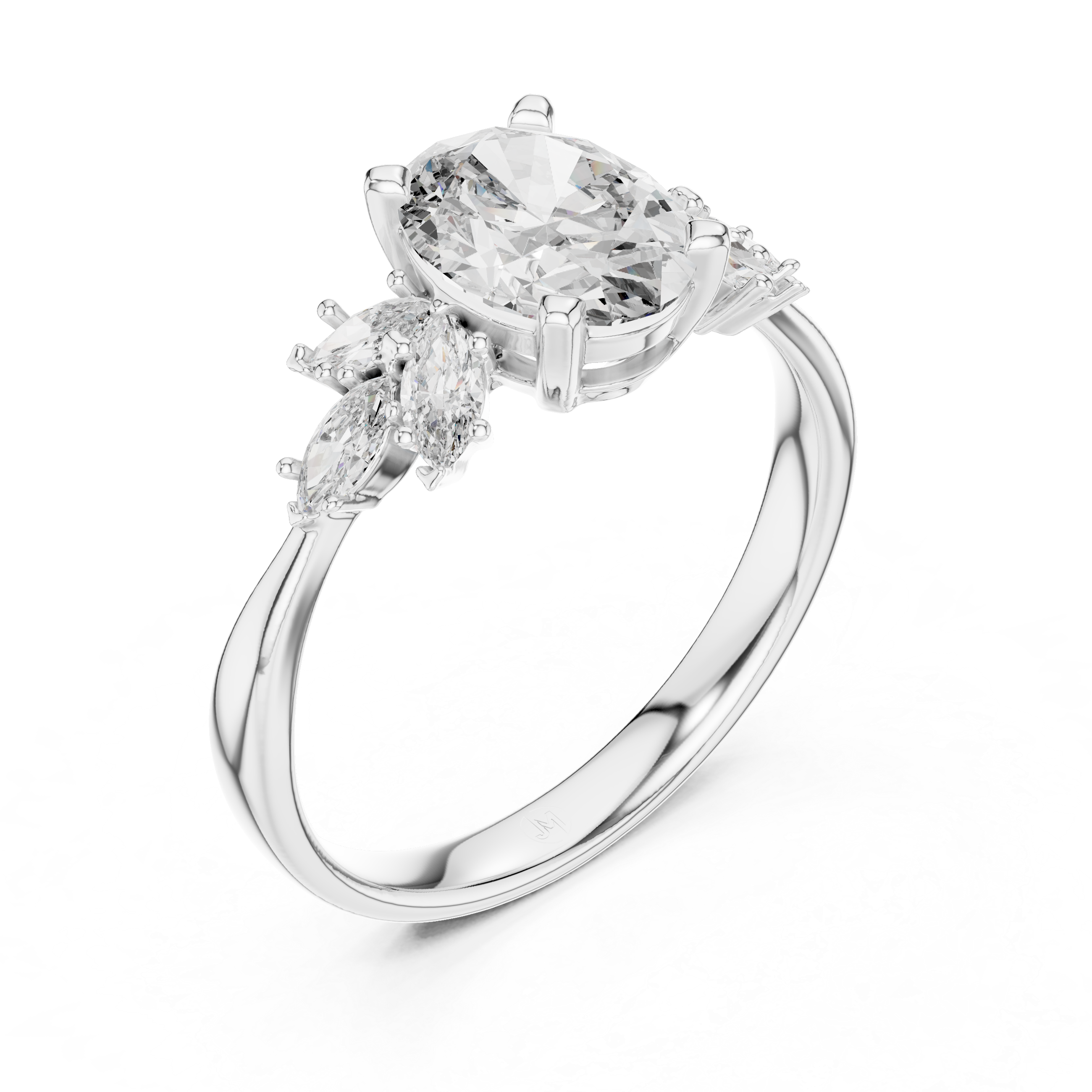 The Avery 2.50 Ct. T.W. Oval and Marquise Three-Stone Diamond Ring — Certified — Handcrafted