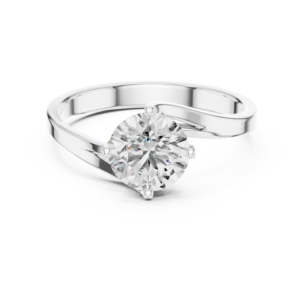 The Celeste 1.00 Ct. Round Brilliant Cut Solitaire Diamond Ring in 14K Gold — Certified — Handcrafted
