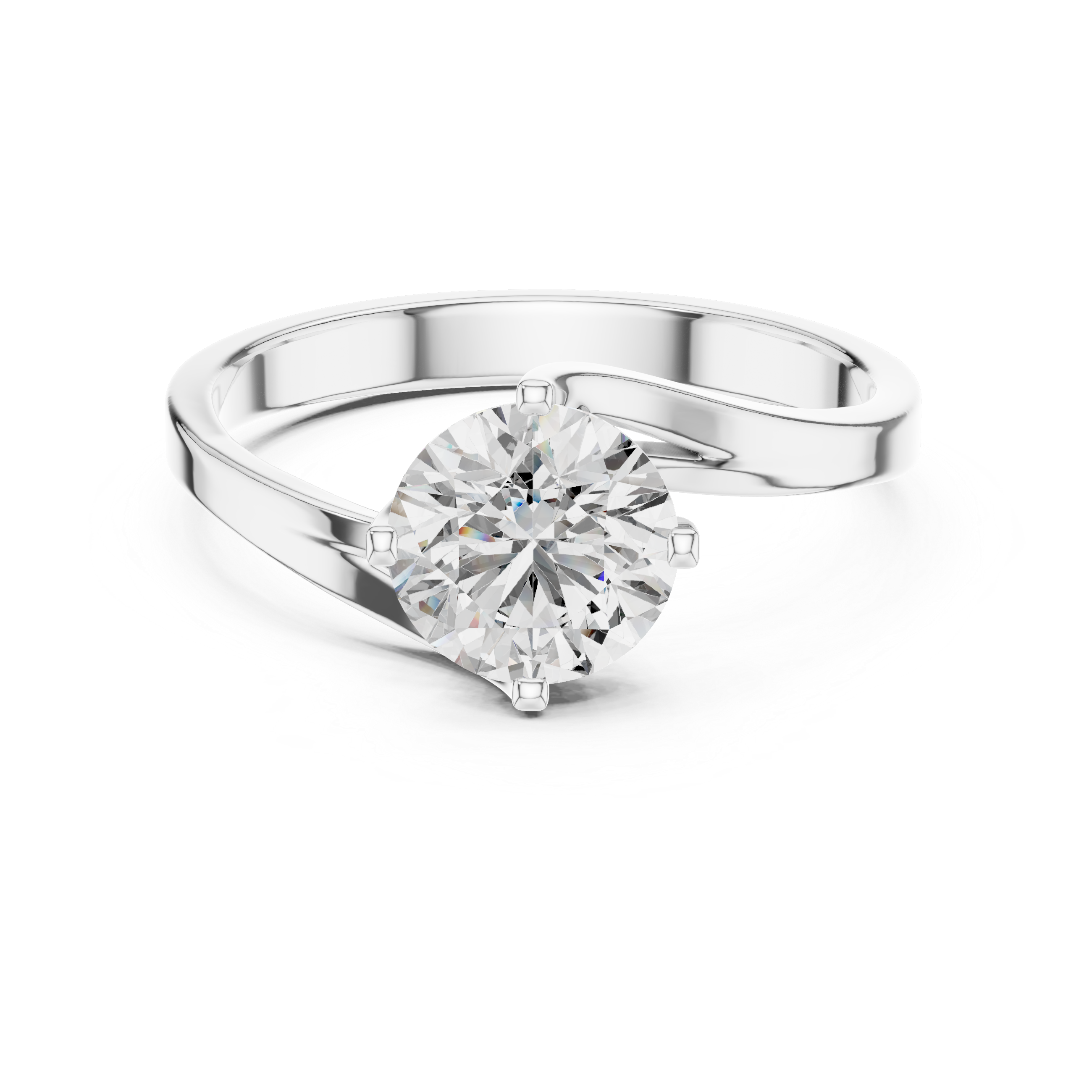 The Celeste 1.00 Ct. Round Brilliant Cut Solitaire Diamond Ring in 14K Gold — Certified — Handcrafted