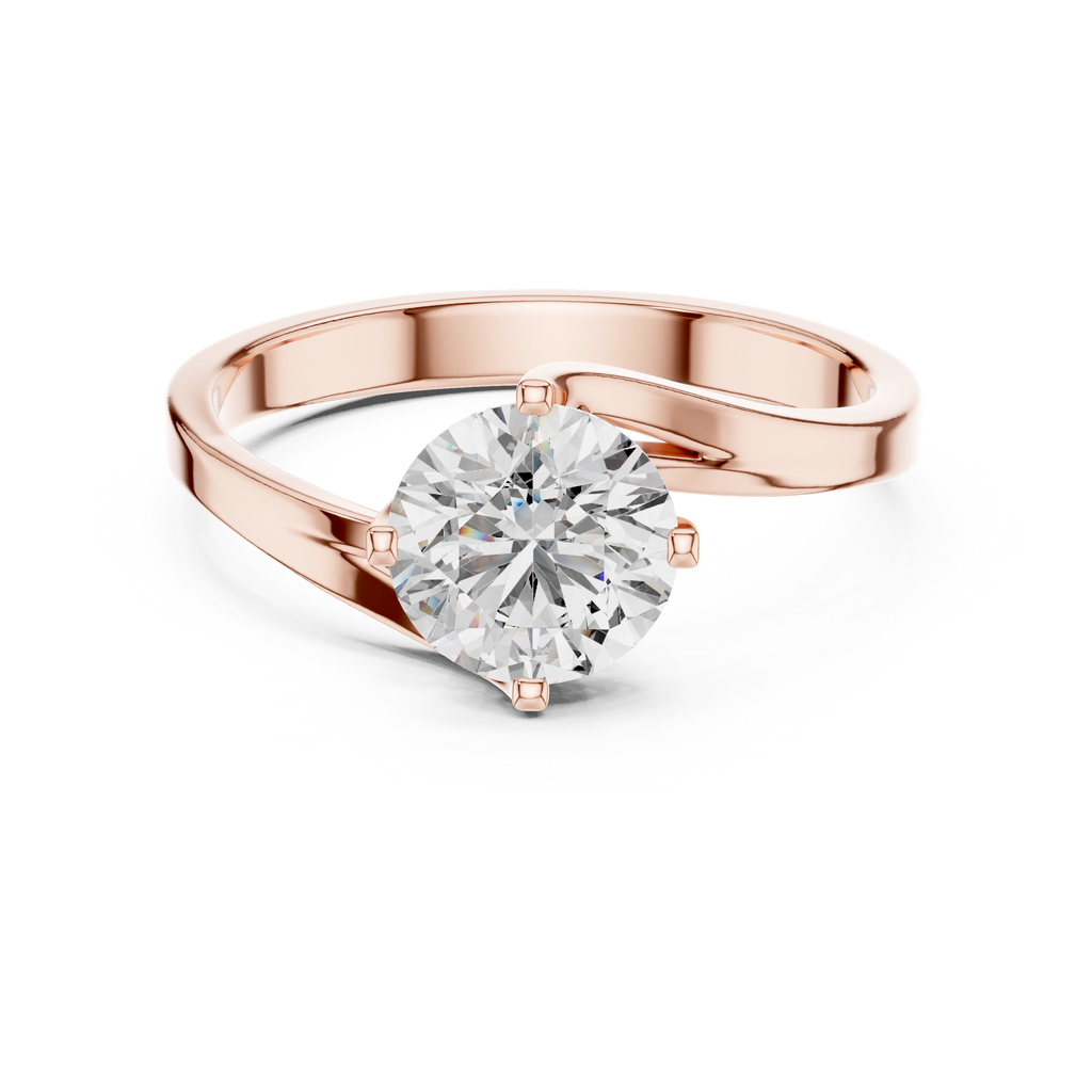 The Celeste 1.00 Ct. Round Brilliant Cut Solitaire Diamond Ring in 14K Gold — Certified — Handcrafted