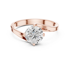 The Celeste 1.00 Ct. Round Brilliant Cut Solitaire Diamond Ring in 14K Gold — Certified — Handcrafted