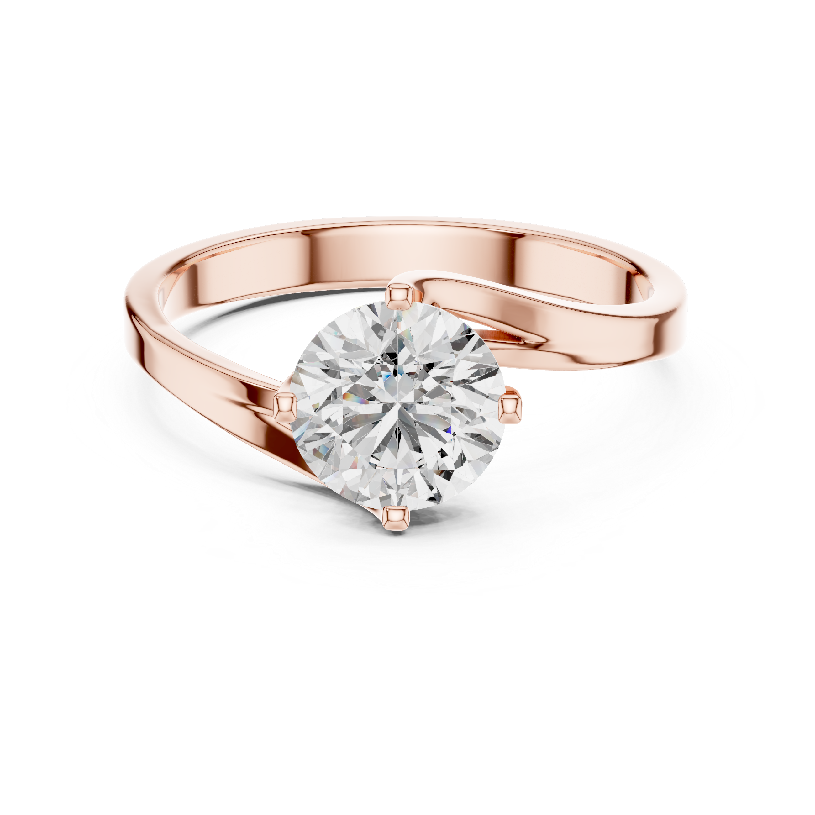 The Celeste 1.00 Ct. Round Brilliant Cut Solitaire Diamond Ring in 14K Gold — Certified — Handcrafted