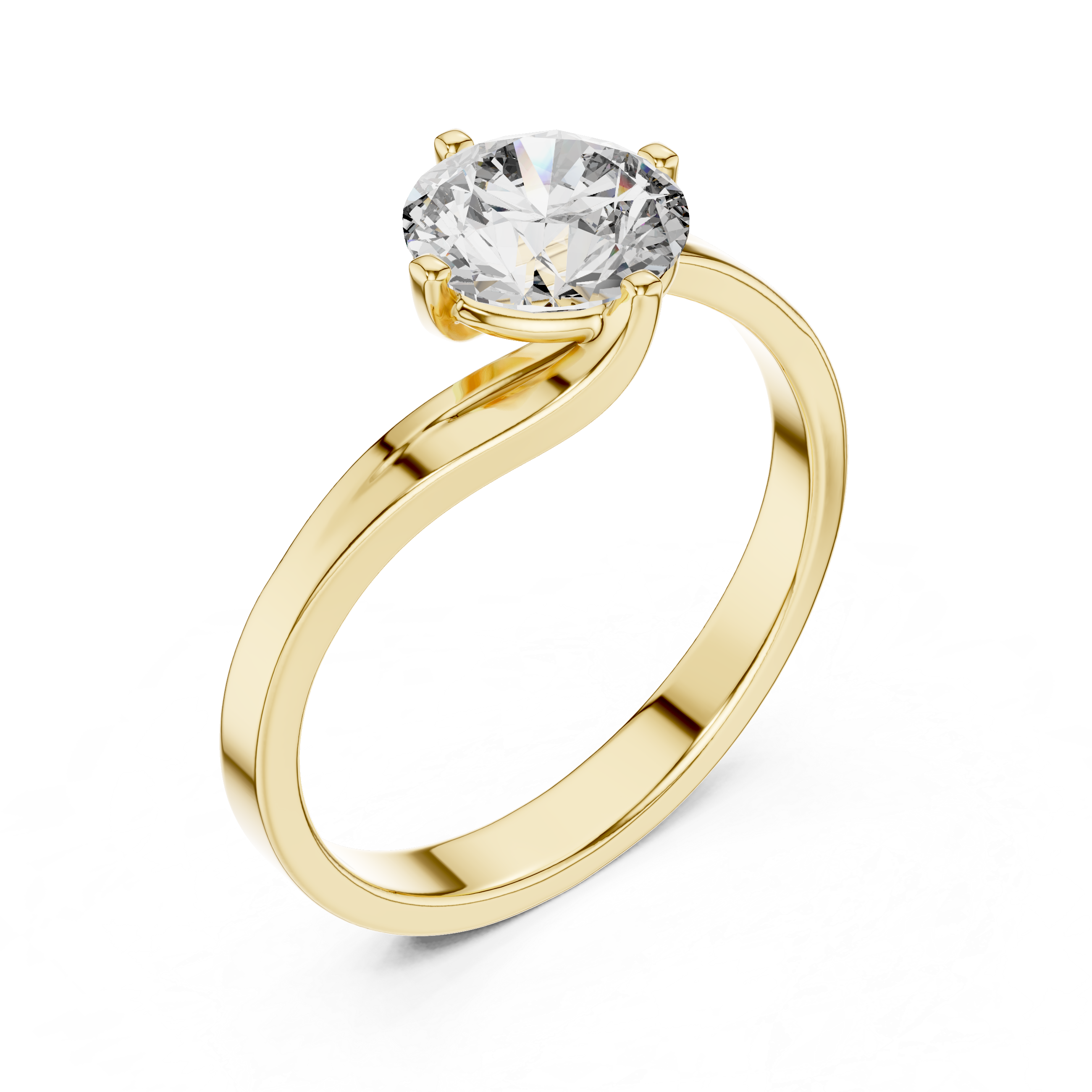 The Celeste 1.00 Ct. Round Brilliant Cut Solitaire Diamond Ring in 14K Gold — Certified — Handcrafted