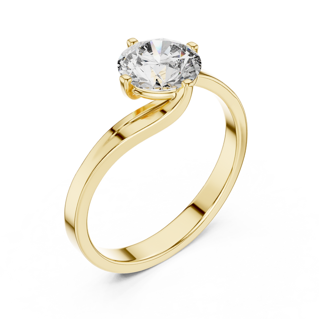The Celeste 1.00 Ct. Round Brilliant Cut Solitaire Diamond Ring in 14K Gold — Certified — Handcrafted Main Image
