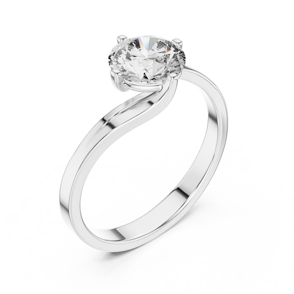 The Celeste 1.00 Ct. Round Brilliant Cut Solitaire Diamond Ring in 14K Gold — Certified — Handcrafted