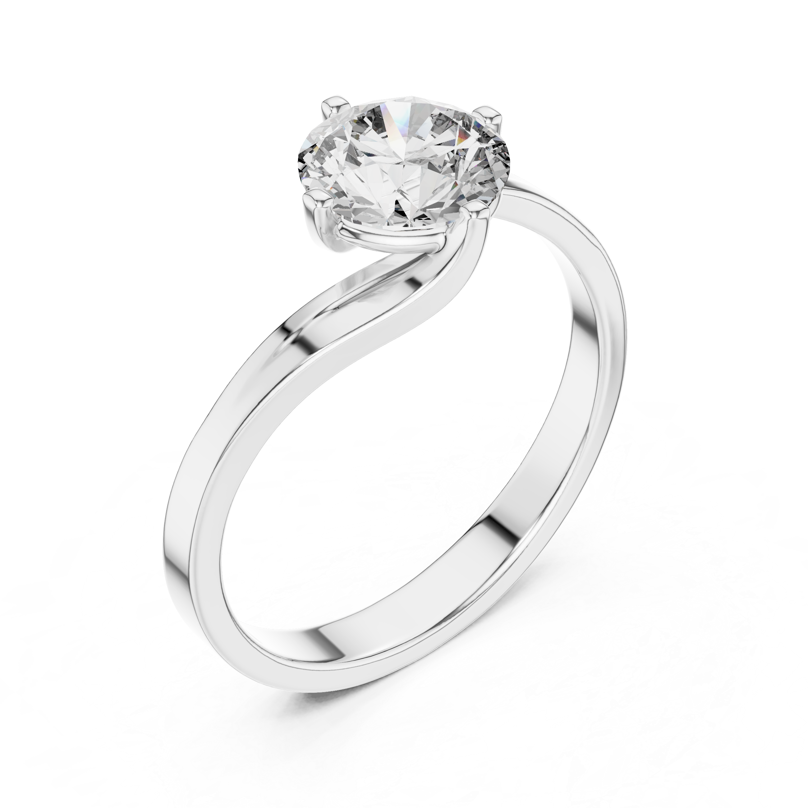 The Celeste 1.00 Ct. Round Brilliant Cut Solitaire Diamond Ring in 14K Gold — Certified — Handcrafted