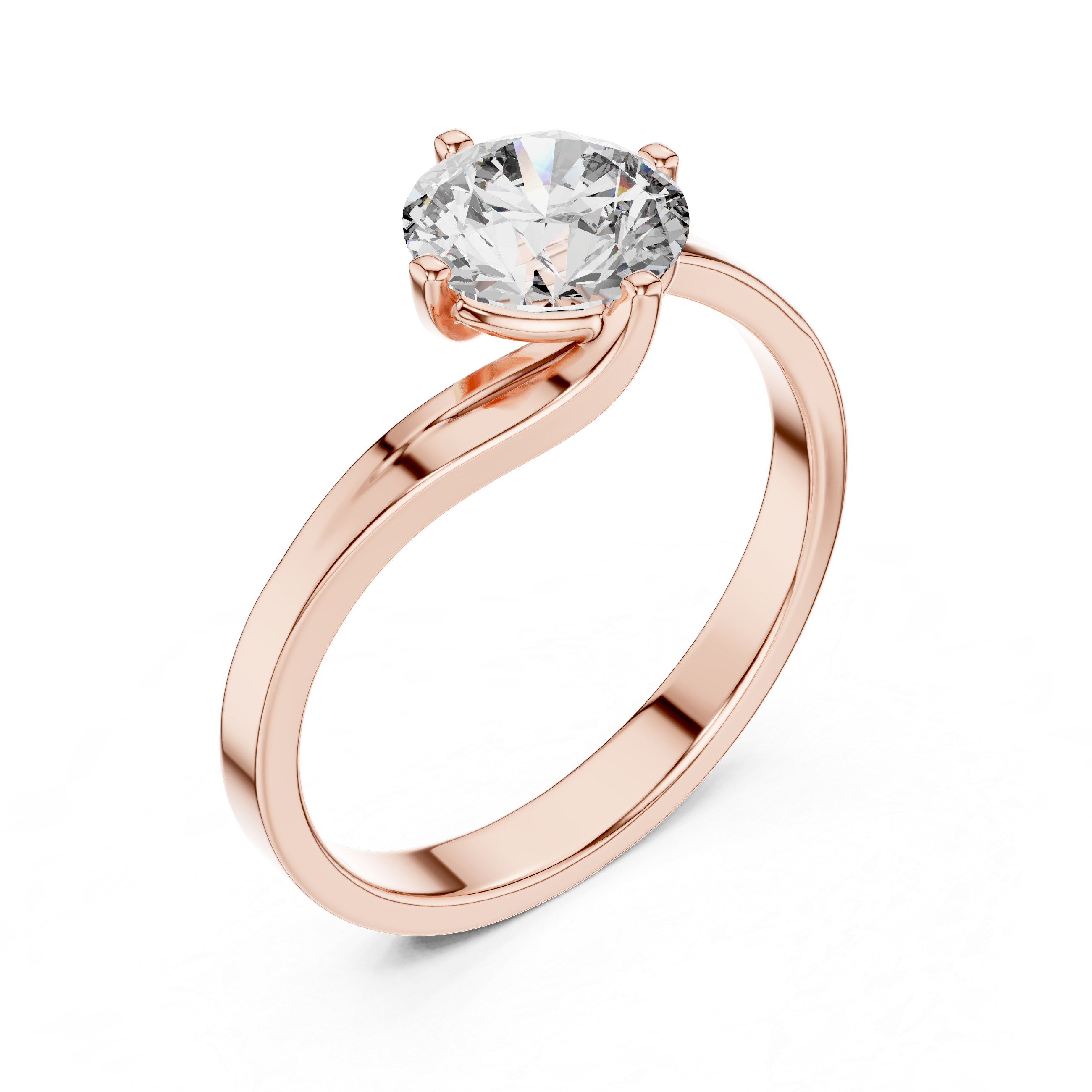 The Celeste 1.00 Ct. Round Brilliant Cut Solitaire Diamond Ring in 14K Gold — Certified — Handcrafted