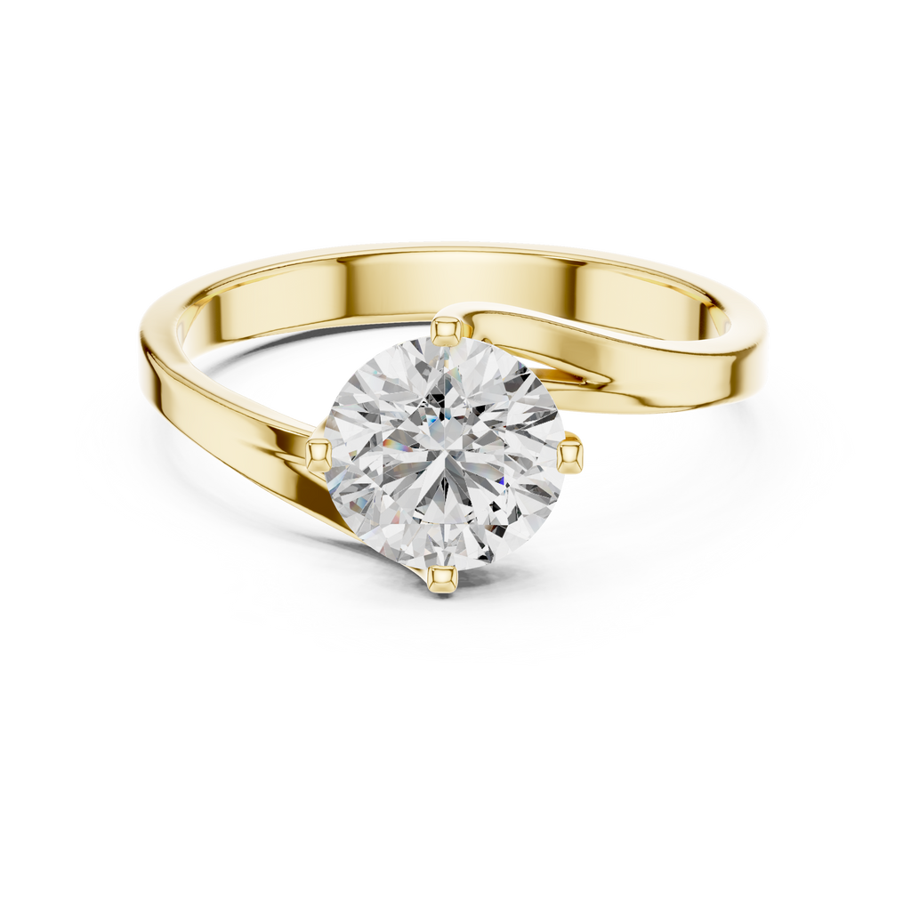 The Celeste 1.00 Ct. Round Brilliant Cut Solitaire Diamond Ring in 14K Gold — Certified — Handcrafted