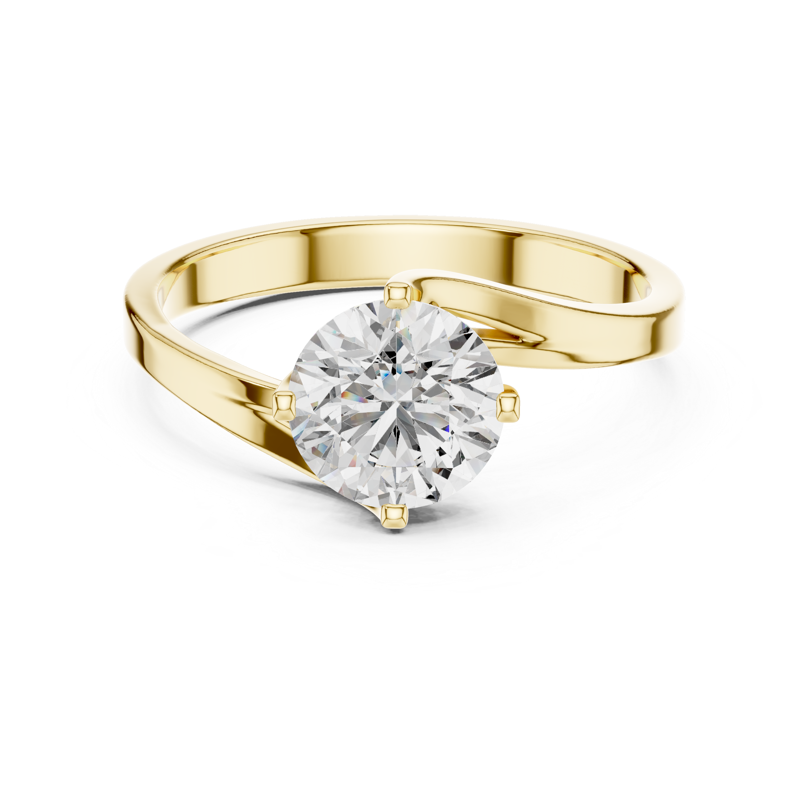 The Celeste 1.00 Ct. Round Brilliant Cut Solitaire Diamond Ring in 14K Gold — Certified — Handcrafted