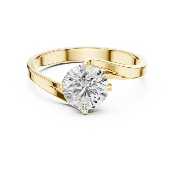 The Celeste 1.00 Ct. Round Brilliant Cut Solitaire Diamond Ring in 14K Gold — Certified — Handcrafted