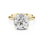 The Empress 5.00 Ct. Round Brilliant Cut Diamond Ring with Hidden Halo in 14K Gold — Certified — Handcrafted