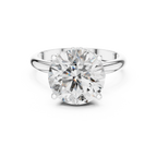 The Empress 5.00 Ct. Round Brilliant Cut Diamond Ring with Hidden Halo in 14K Gold — Certified — Handcrafted