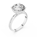 The Empress 5.00 Ct. Round Brilliant Cut Diamond Ring with Hidden Halo in 14K Gold — Certified — Handcrafted
