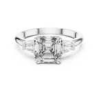 The Kensington 1.50 Ct. T.W. Asscher Cut with Tapered Baguette Diamond Ring in 14K Gold — Certified — Handcrafted