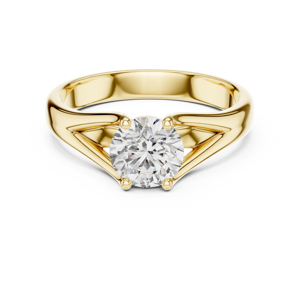 The Lumina 2.00 Ct. Round Solitaire Split Shank Diamond Ring — Certified — Handcrafted