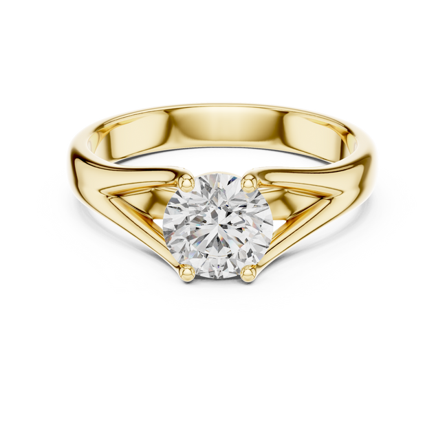 The Lumina 2.00 Ct. Round Solitaire Split Shank Diamond Ring — Certified — Handcrafted Hover Image