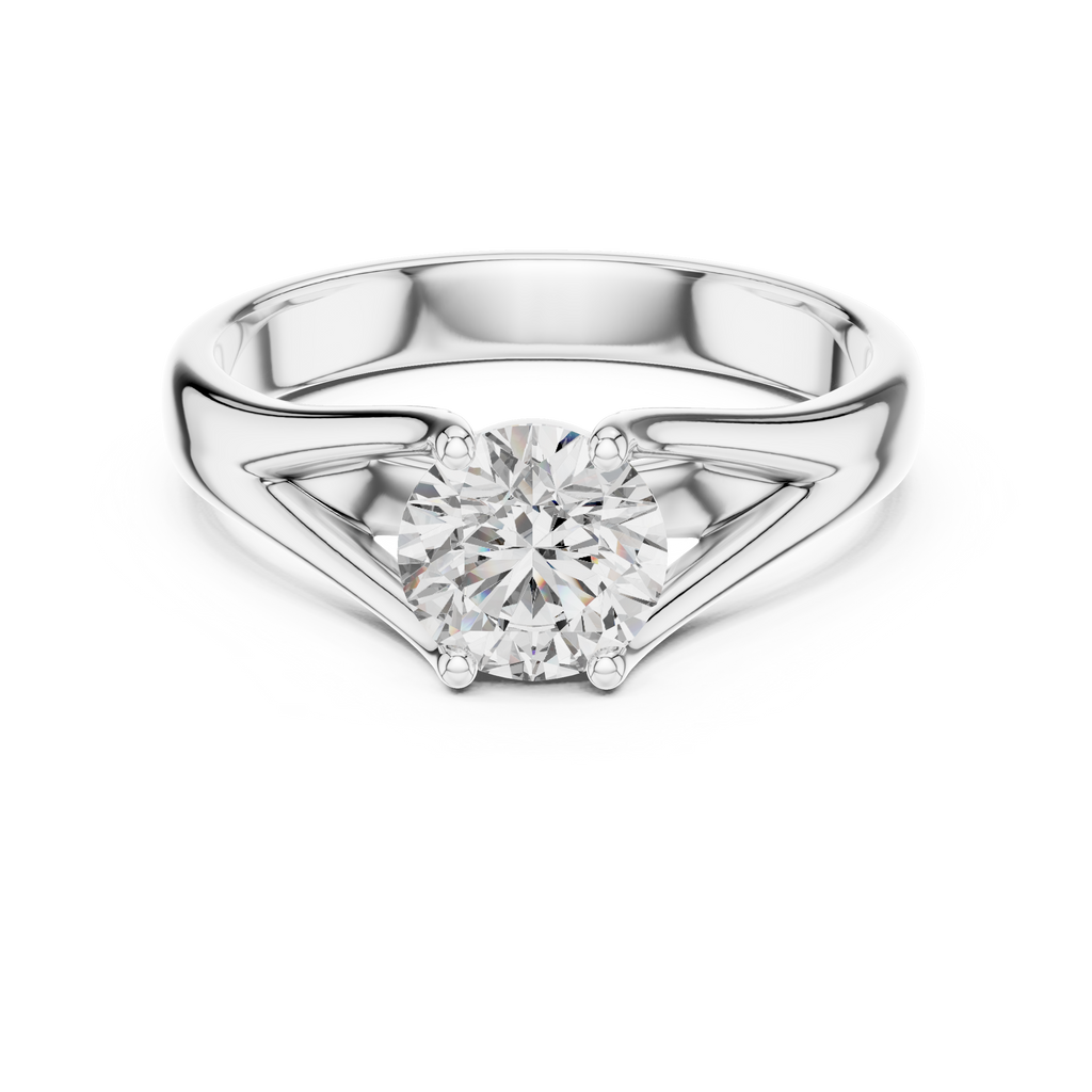 The Lumina 2.00 Ct. Round Solitaire Split Shank Diamond Ring — Certified — Handcrafted