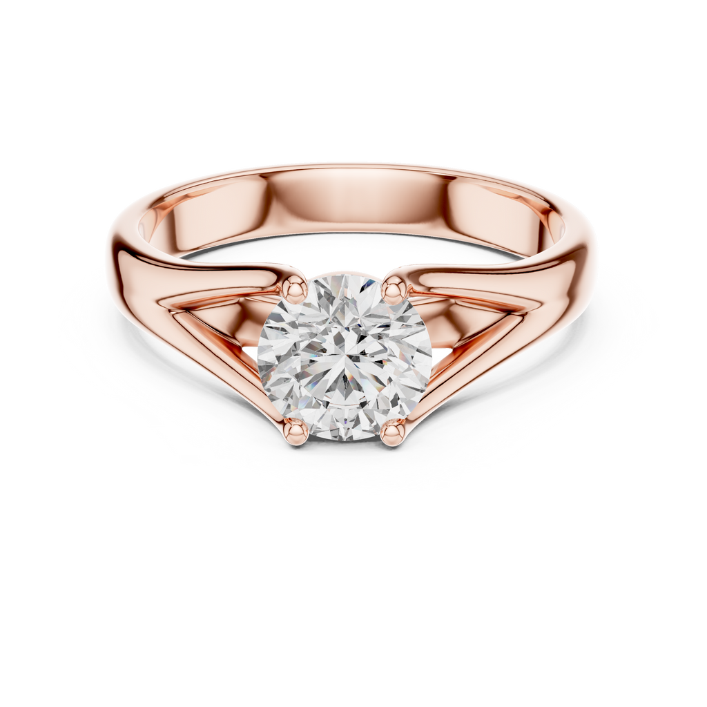 The Lumina 2.00 Ct. Round Solitaire Split Shank Diamond Ring — Certified — Handcrafted