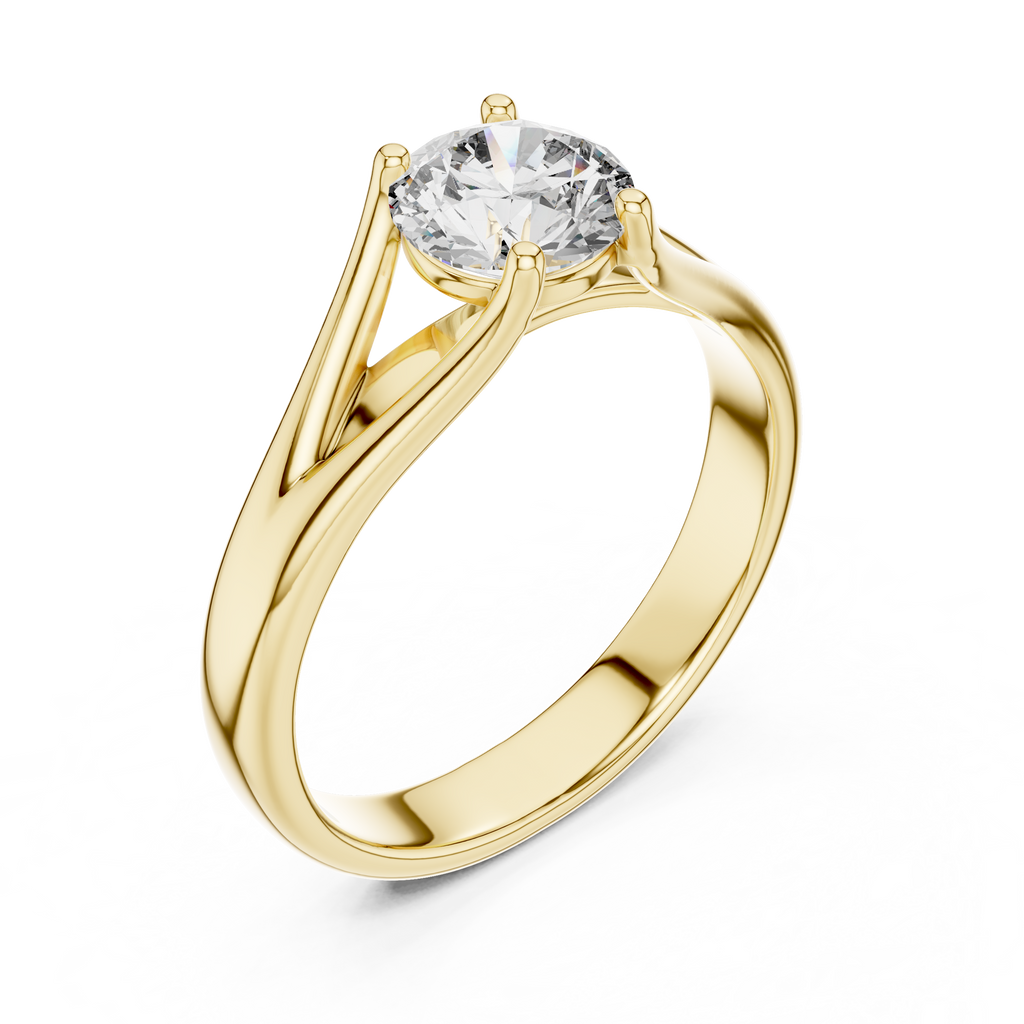 The Lumina 2.00 Ct. Round Solitaire Split Shank Diamond Ring — Certified — Handcrafted