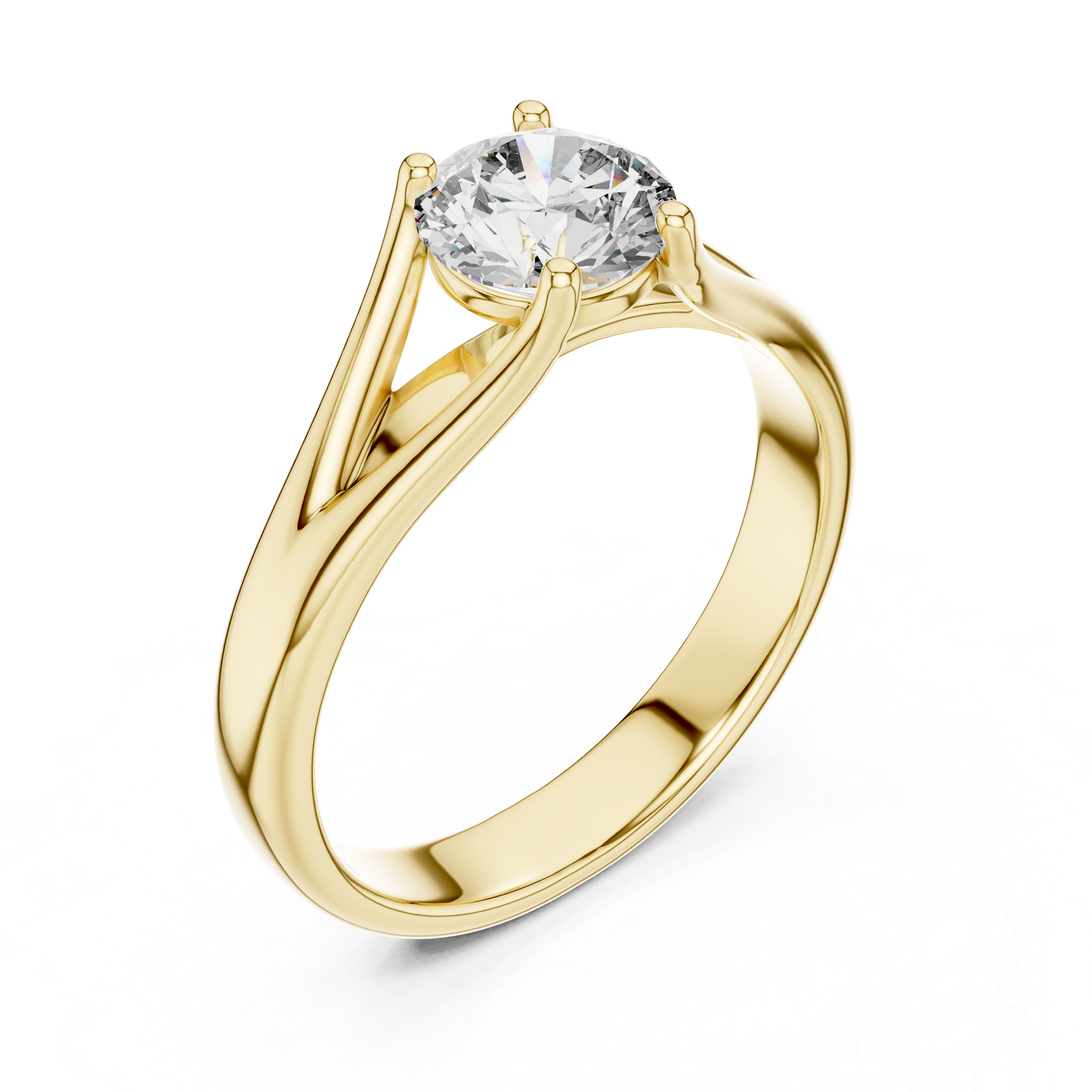 The Lumina 2.00 Ct. Round Solitaire Split Shank Diamond Ring — Certified — Handcrafted
