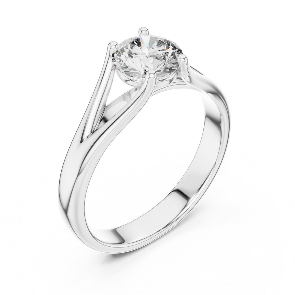The Lumina 2.00 Ct. Round Solitaire Split Shank Diamond Ring — Certified — Handcrafted