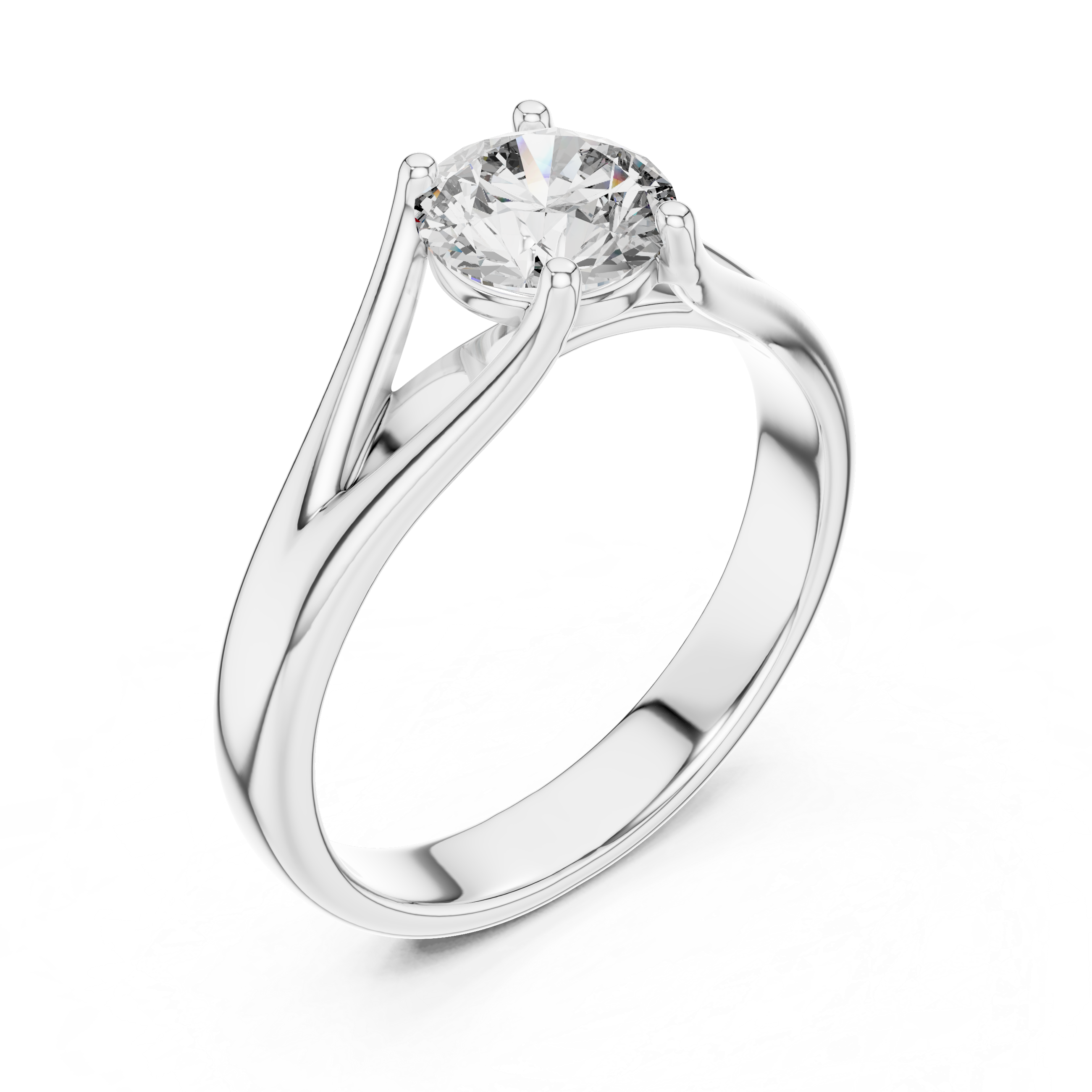 The Lumina 2.00 Ct. Round Solitaire Split Shank Diamond Ring — Certified — Handcrafted
