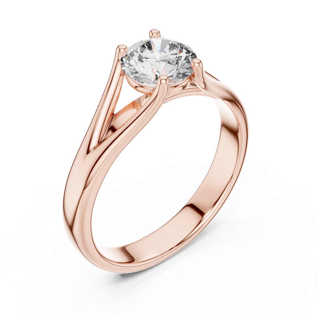 The Lumina 2.00 Ct. Round Solitaire Split Shank Diamond Ring — Certified — Handcrafted