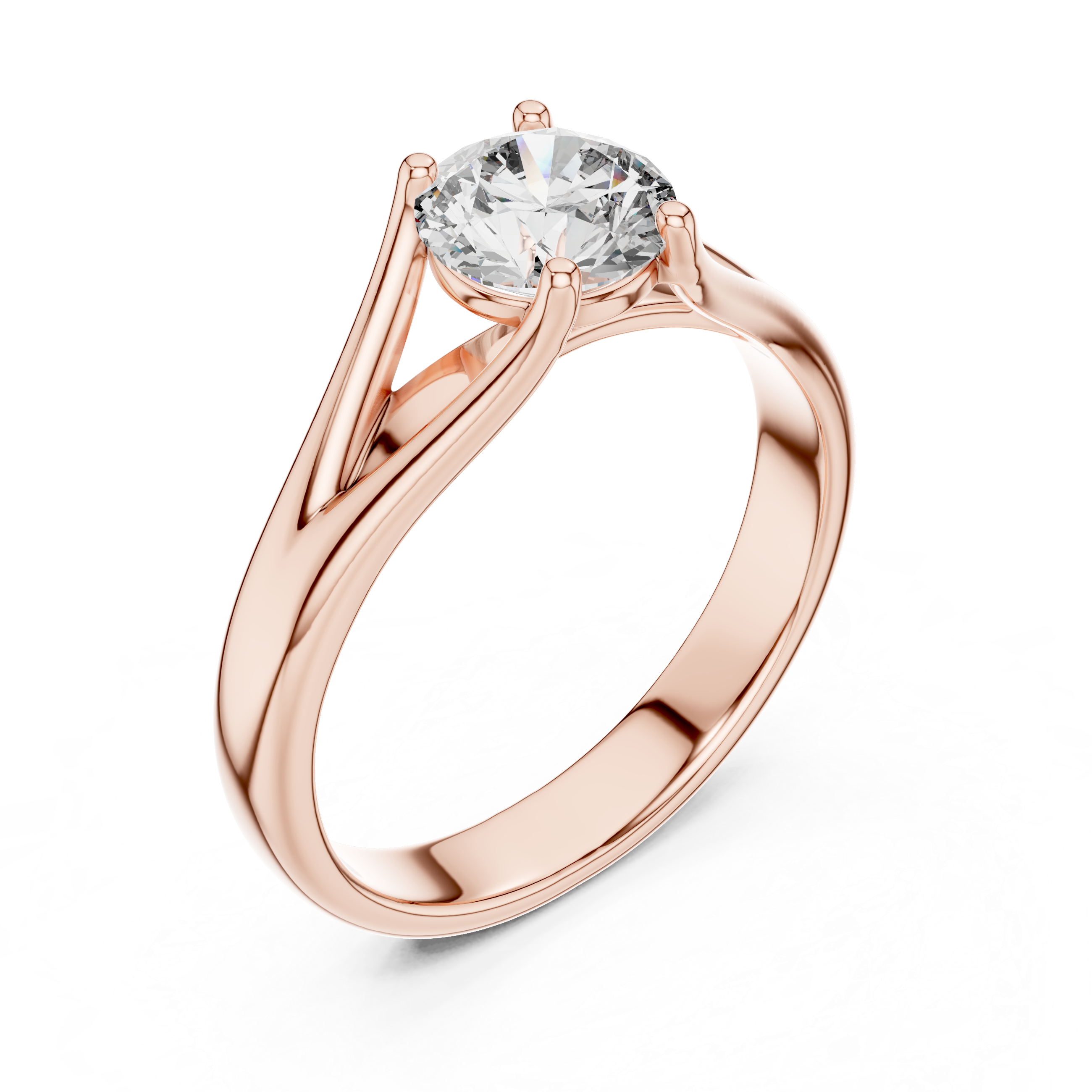 The Lumina 2.00 Ct. Round Solitaire Split Shank Diamond Ring — Certified — Handcrafted