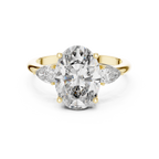 The Seraphina 2.50 Ct. T.W. Oval and Pear Three-Stone Diamond Ring in 14K Gold — Certified — Handcrafted
