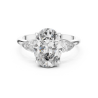 The Seraphina 2.50 Ct. T.W. Oval and Pear Three-Stone Diamond Ring in 14K Gold — Certified — Handcrafted