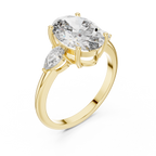 The Seraphina 2.50 Ct. T.W. Oval and Pear Three-Stone Diamond Ring in 14K Gold — Certified — Handcrafted