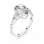 The Seraphina 2.50 Ct. T.W. Oval and Pear Three-Stone Diamond Ring in 14K Gold — Certified — Handcrafted