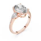 The Seraphina 2.50 Ct. T.W. Oval and Pear Three-Stone Diamond Ring in 14K Gold — Certified — Handcrafted